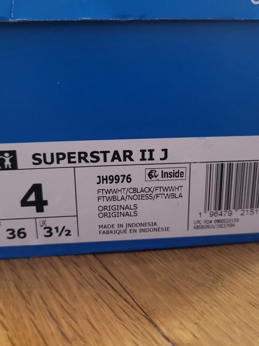 Adidas Kids Superstar II GS 4 JH9976 Display Item Left Shoe Little Discoloration